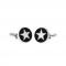 Black Enamel with White Star Cufflinks 1.JPG